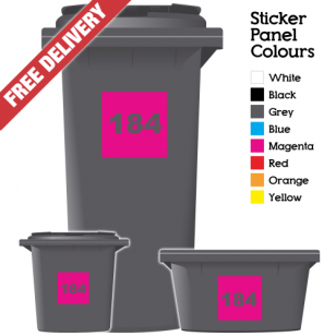 Wheelie Bin Sticker Numbers Square Style (Pack Of 12)